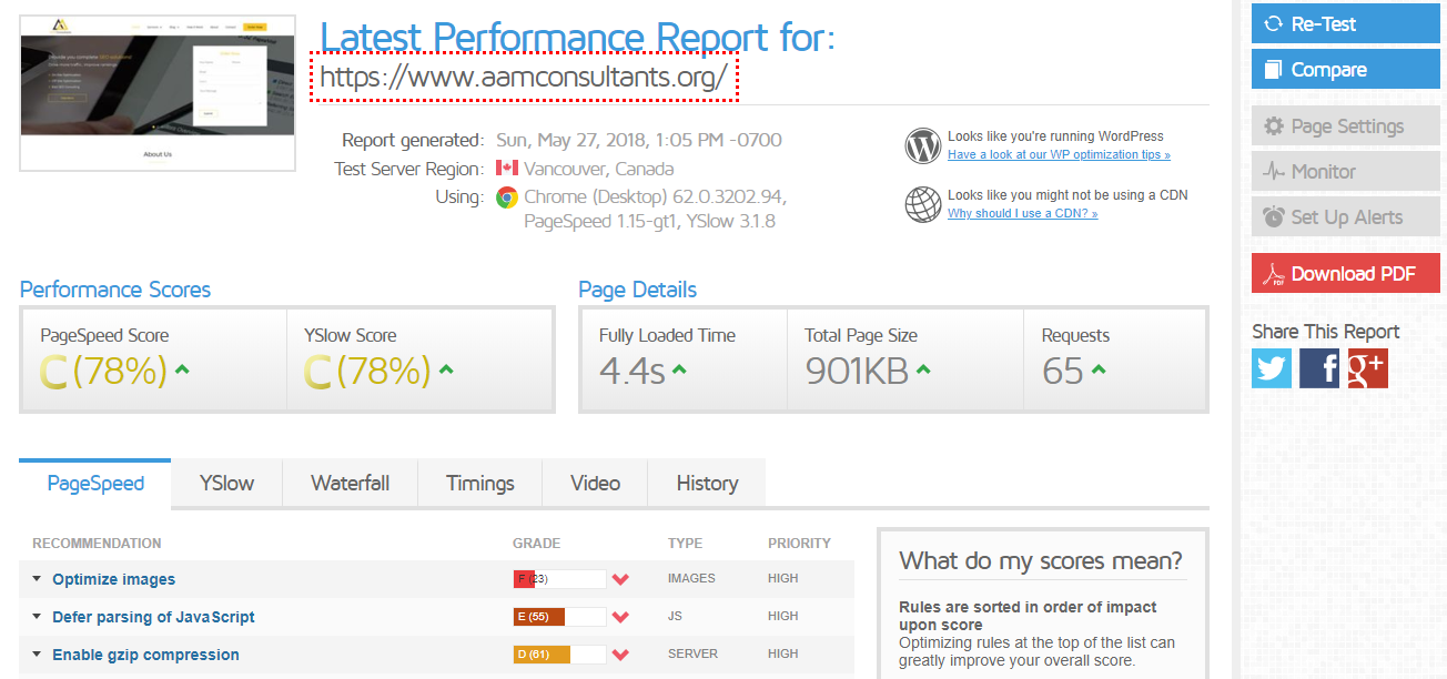 GTmetrix seo tool