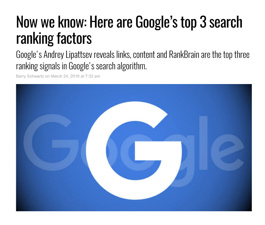 top 3 search ranking factors